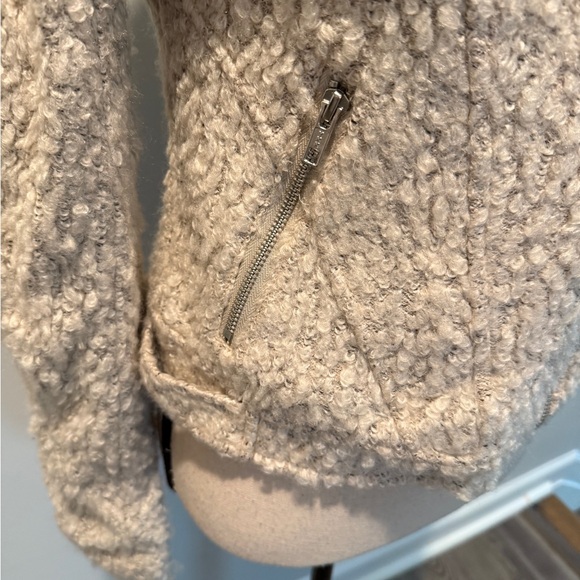 Anthropologie Greylin Jacket Beige Boucle Wool Blend Northland Moto size Small - Picture 5 of 11